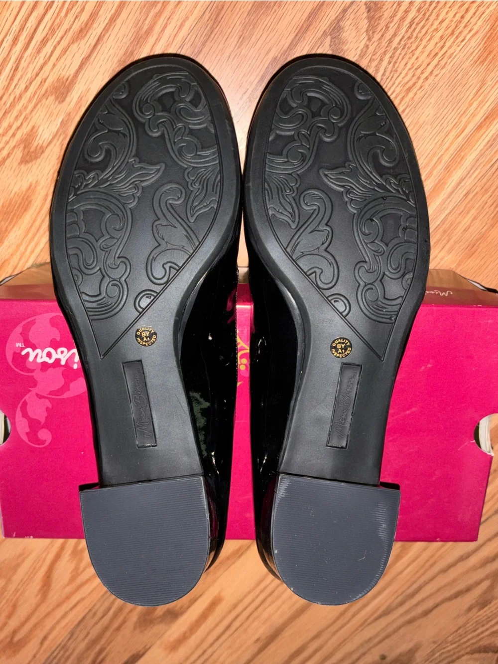 Miss Bisou Black Mary Jane Flats with Strap